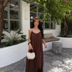 Robe Maxi Satin — Chocolat Dos Nu | Amoura