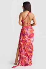 Cache-Maillot Maxi Halter — Imprimé Floral Feu | Amoura – Image 3